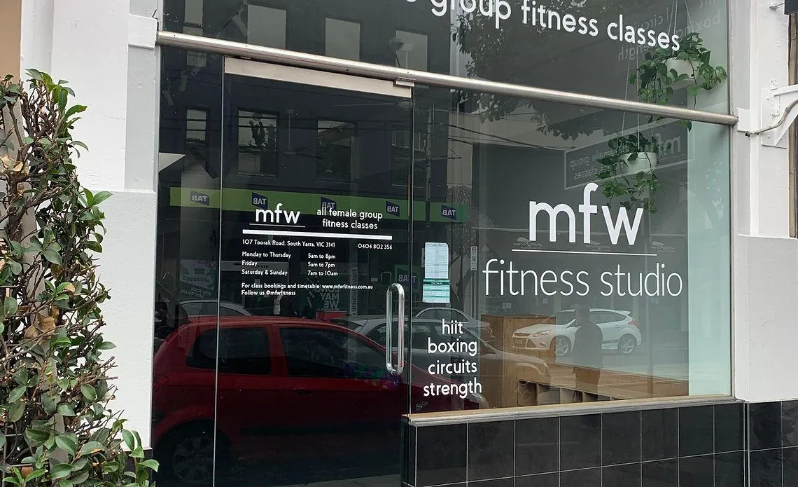 MFW Fitness Studio shopfront on Toorak Road, South Yarra